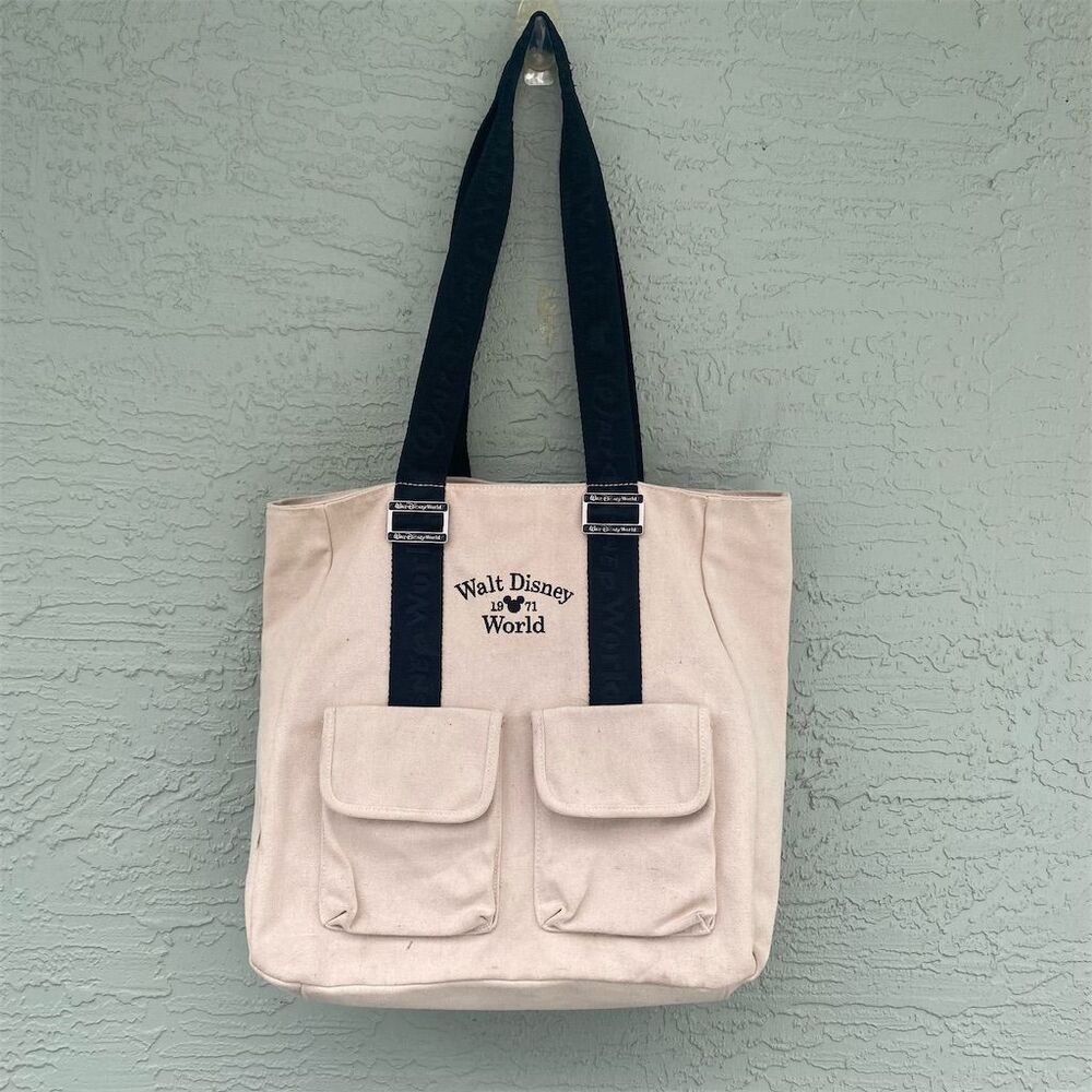Disney Walt Disney World 1971 Large Canvas Tote Bag Beige